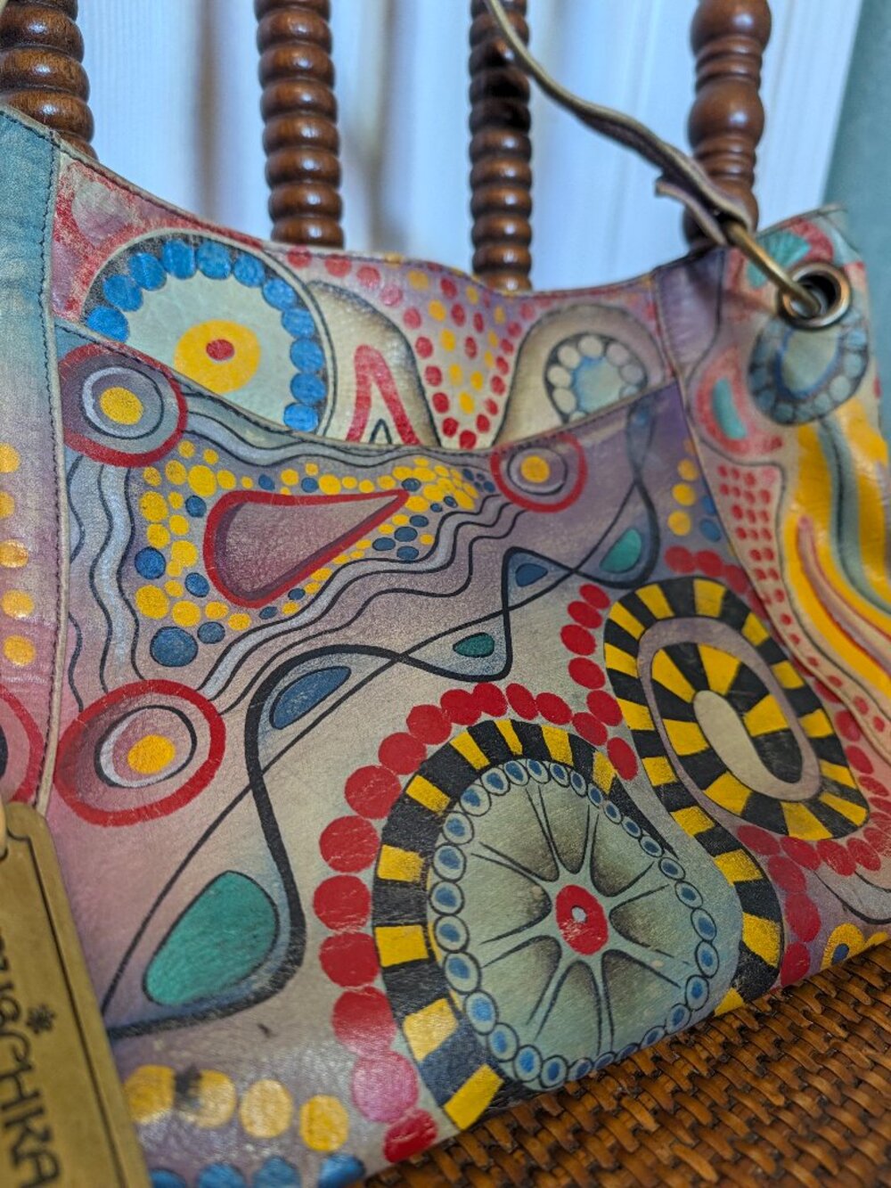 Vintage Handpainted Anuschka Leather Purse